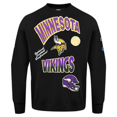 Minnesota Vikings Pro Standard Turn It Up Drop Shoulder Pullover Sweatshirt Black - NFL
