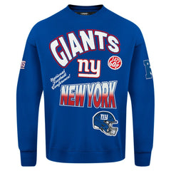 New York Giants Pro Standard Turn It Up Drop Shoulder Pullover Sweatshirt Royal - NFL