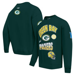 Green Bay Packers Pro Standard Turn It Up Drop Shoulder Pullover Sweatshirt Green - NFL