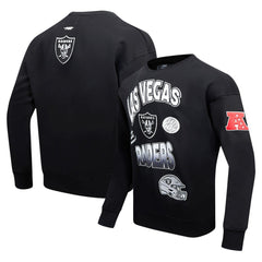 Las Vegas Raiders Pro Standard Turn It Up Drop Shoulder Pullover Sweatshirt Black - NFL