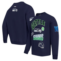 Seattle Seahawks Pro Standard Turn It Up Drop Shoulder Pullover Sweatshirt College Navy - NFL