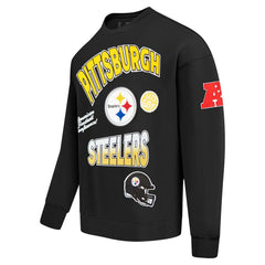 Pittsburgh Steelers Pro Standard Turn It Up Drop Shoulder Pullover Sweatshirt Black - NFL