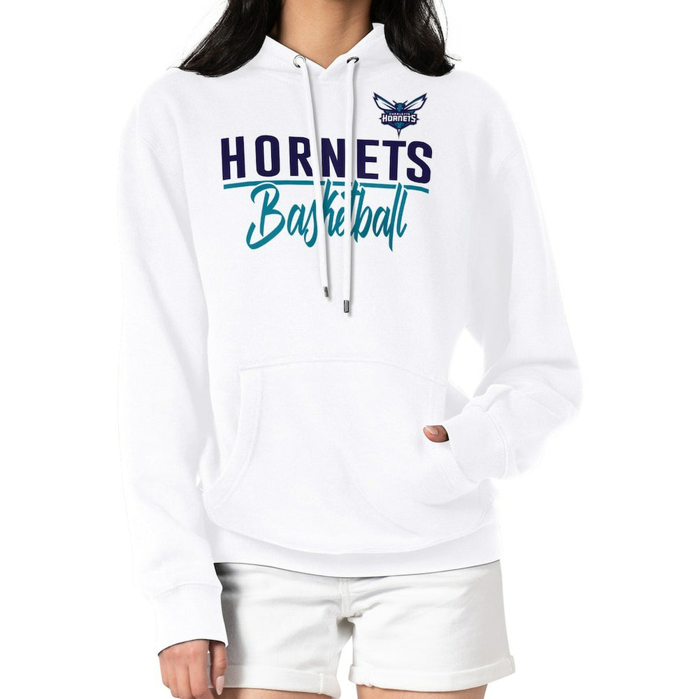 NBA - Charlotte Hornets G-III 4Her by Carl Banks Women's Graphics Fleece Pullover Hoodie - White
