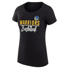 NBA - Golden State Warriors G-III 4Her by Carl Banks Women's Super-Slim Fit Lightweight Team Sport V-Neck T-Shirt - Black