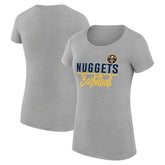 NBA - Denver Nuggets G-III 4Her by Carl Banks Women's Super-Slim Fit Lightweight Team Sport V-Neck T-Shirt - Heather Gray