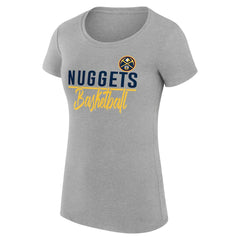 NBA - Denver Nuggets G-III 4Her by Carl Banks Women's Super-Slim Fit Lightweight Team Sport V-Neck T-Shirt - Heather Gray