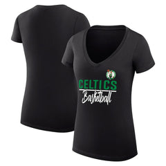 NBA - Boston Celtics G-III 4Her by Carl Banks Women's Super-Slim Fit Lightweight Team Sport V-Neck T-Shirt - Black