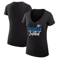 NBA - Oklahoma City Thunder G-III 4Her by Carl Banks Women's Super-Slim Fit Lightweight Team Sport V-Neck T-Shirt - Black
