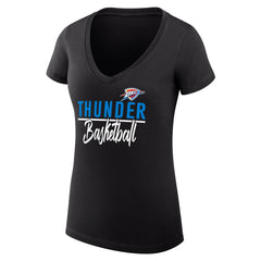 NBA - Oklahoma City Thunder G-III 4Her by Carl Banks Women's Super-Slim Fit Lightweight Team Sport V-Neck T-Shirt - Black