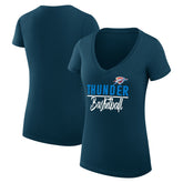 NBA - Oklahoma City Thunder G-III 4Her by Carl Banks Women's Super-Slim Fit Lightweight Team Sport V-Neck T-Shirt - Navy