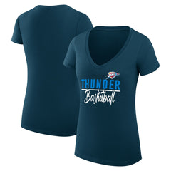 NBA - Oklahoma City Thunder G-III 4Her by Carl Banks Women's Super-Slim Fit Lightweight Team Sport V-Neck T-Shirt - Navy