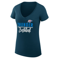 NBA - Oklahoma City Thunder G-III 4Her by Carl Banks Women's Super-Slim Fit Lightweight Team Sport V-Neck T-Shirt - Navy
