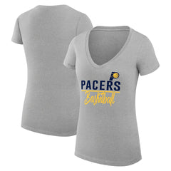 NBA - Indiana Pacers G-III 4Her by Carl Banks Women's Super-Slim Fit Lightweight Team Sport V-Neck T-Shirt - Heather Gray