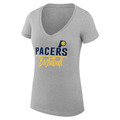 NBA - Indiana Pacers G-III 4Her by Carl Banks Women's Super-Slim Fit Lightweight Team Sport V-Neck T-Shirt - Heather Gray