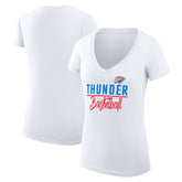 NBA - Oklahoma City Thunder G-III 4Her by Carl Banks Women's Super-Slim Fit Lightweight Team Sport V-Neck T-Shirt - White
