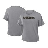 Las Vegas Raiders Women's Swing Pass Tri-Blend Boxy T-Shirt Heather Gray - Fanatics