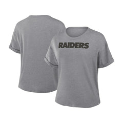 Las Vegas Raiders Women's Swing Pass Tri-Blend Boxy T-Shirt Heather Gray - Fanatics