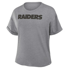 Las Vegas Raiders Women's Swing Pass Tri-Blend Boxy T-Shirt Heather Gray - Fanatics