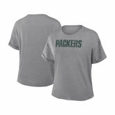 Green Bay Packers Women's Swing Pass Tri-Blend Boxy T-Shirt Heather Gray - Fanatics