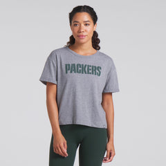 Green Bay Packers Women's Swing Pass Tri-Blend Boxy T-Shirt Heather Gray - Fanatics