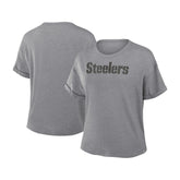 Pittsburgh Steelers Women's Swing Pass Tri-Blend Boxy T-Shirt Heather Gray - Fanatics