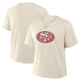 San Francisco 49ers Women's Trick Play Slub Boxy T-Shirt Cream - Fanatics