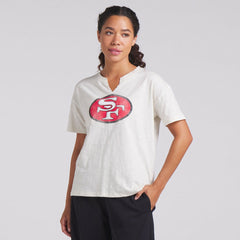 San Francisco 49ers Women's Trick Play Slub Boxy T-Shirt Cream - Fanatics