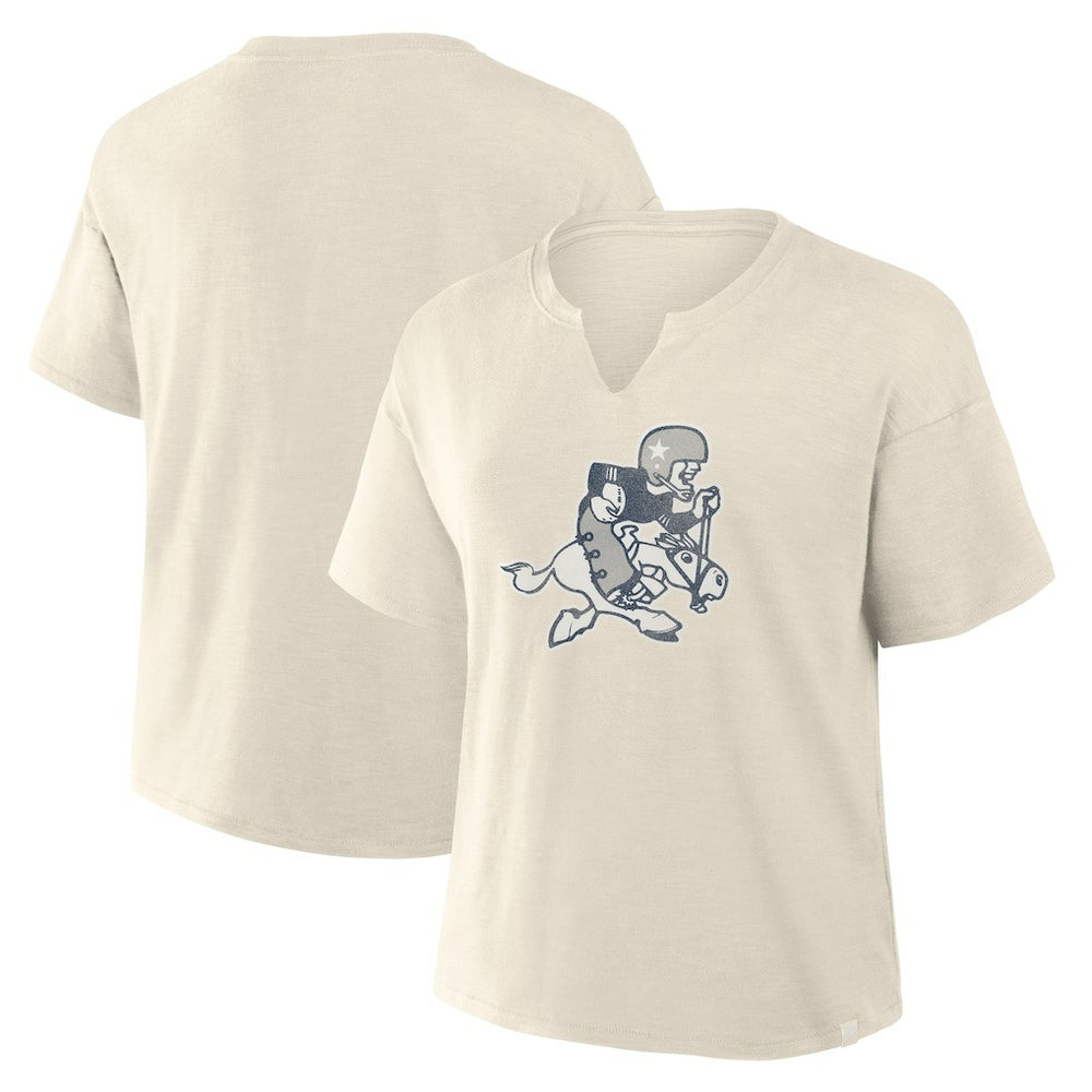 Dallas Cowboys Women's Trick Play Slub Boxy T-Shirt Cream - Fanatics