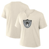 Las Vegas Raiders Women's Trick Play Slub Boxy T-Shirt Cream - Fanatics