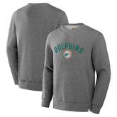 Miami Dolphins Loop Terry Pullover Sweatshirt Heather Gray - Fanatics