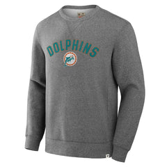Miami Dolphins Loop Terry Pullover Sweatshirt Heather Gray - Fanatics