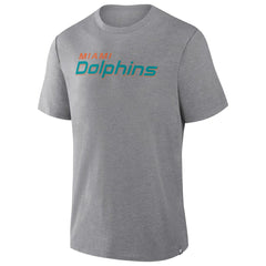 Miami Dolphins Pass Rush Tri-Blend T-Shirt Heather Gray - Fanatics