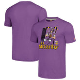J.J. McCarthy Minnesota Vikings Homage Unisex Caricature Player Tri-Blend T-Shirt Purple - NFL