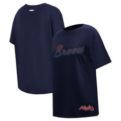 Atlanta Braves Pro Standard Women's Rhinestone Slim Fit T-Shirt On Sale
