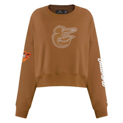 Baltimore Orioles Pro Standard Women's Paint The City Pullover Cropped Sweatshirt Near Me