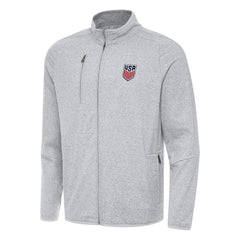 USMNT Antigua Hold-Up Tri-Blend Full-Zip Jacket - Heather Gray