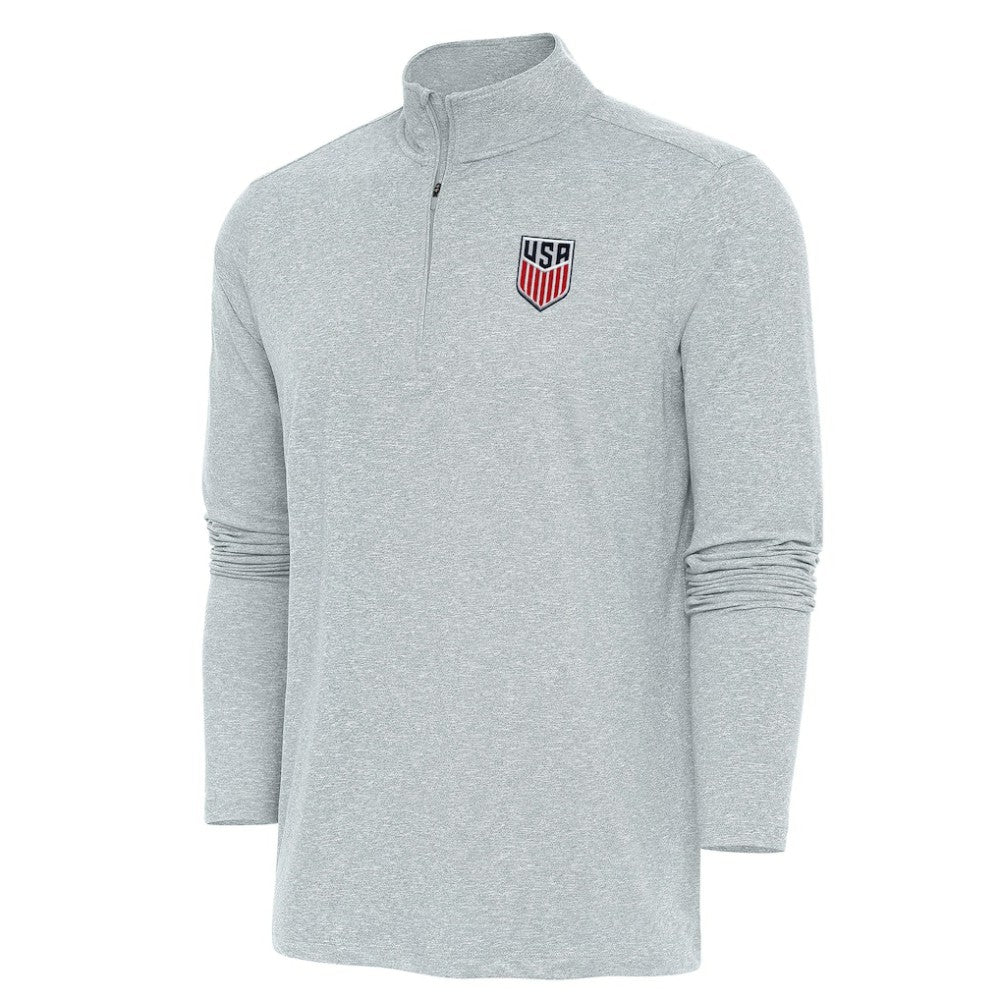 USMNT Antigua Hunk Quarter-Zip Top - Heather Gray