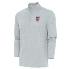 USMNT Antigua Hunk Quarter-Zip Top - Heather Gray