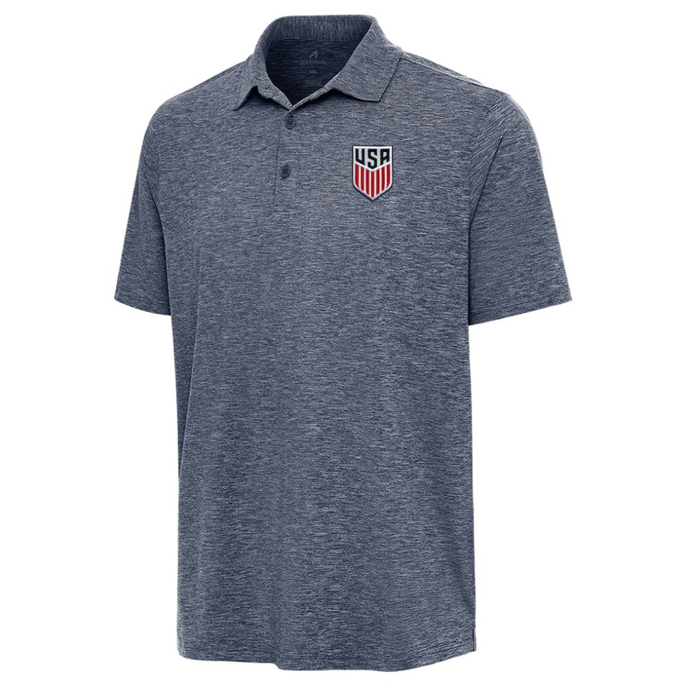 USMNT Antigua Big & Tall Par 3 Polo - Heather Navy