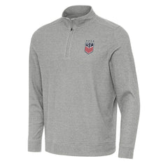 USWNT Antigua Subtle Quarter-Zip Top - Heather Gray