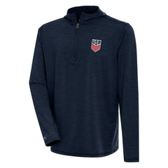 USMNT Antigua Tidy Quarter-Zip Hoodie - Heather Navy