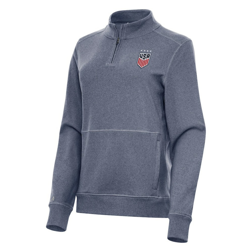 USWNT Antigua Women's Crush Quarter-Zip Top - Heather Navy
