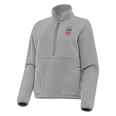 USWNT Antigua Women's Figure Quarter-Zip Jacket - Gray