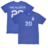 Alexis Mac Allister Argentina National Team 1863FC Retro Name & Number Tri-Blend T-Shirts - Blue
