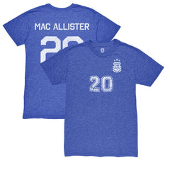 Alexis Mac Allister Argentina National Team 1863FC Retro Name & Number Tri-Blend T-Shirts - Blue