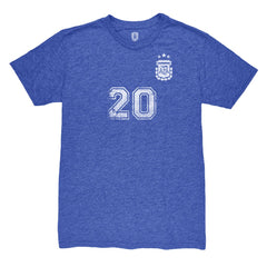 Alexis Mac Allister Argentina National Team 1863FC Retro Name & Number Tri-Blend T-Shirts - Blue