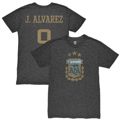 Julián Álvarez Argentina National Team 1863FC Player Retro Tri-Blend T-Shirts - Heather Black