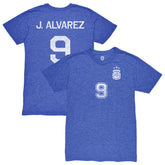 Julián Álvarez Argentina National Team 1863FC Retro Name & Number Tri-Blend T-Shirts - Blue