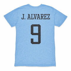 Julián Álvarez Argentina National Team 1863FC Player Retro Tri-Blend T-Shirts - Light Blue