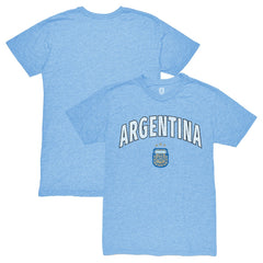 Argentina National Team 1863FC Retro Wordmark Tri-Blend T-Shirts - Light Blue